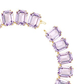 Millenia Tennis necklace, Octagon cut, Purple, Gold-tone plated